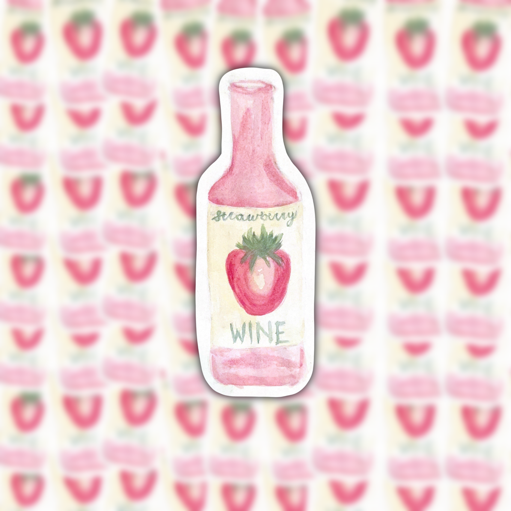 strawberry wine waterproof sticker – maddie marie designs