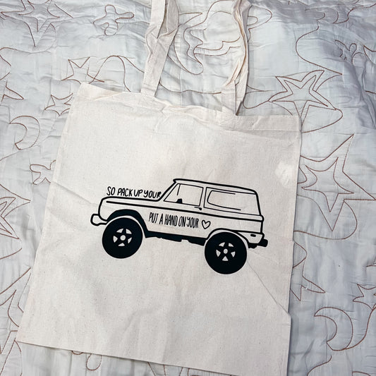 youre gonna go far tote bag