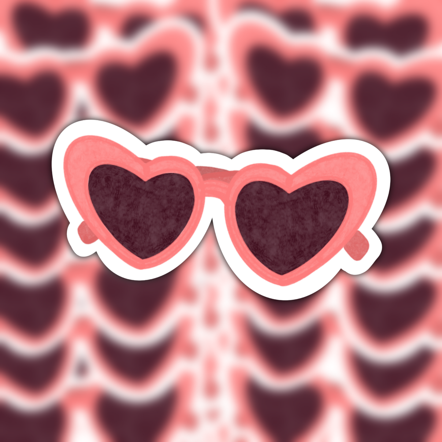 the heart shaped sunglasses waterproof sticker