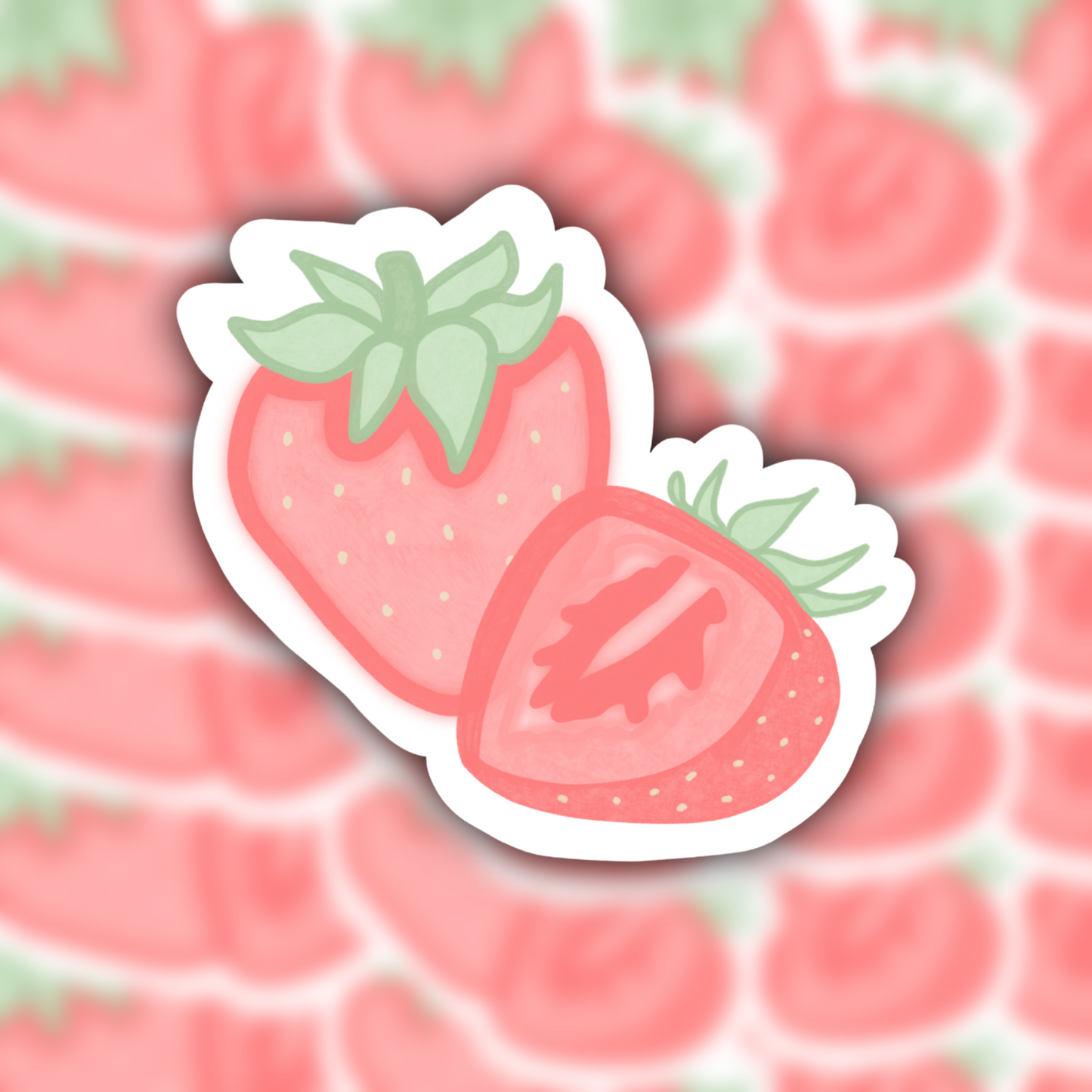the strawberries waterproof sticker