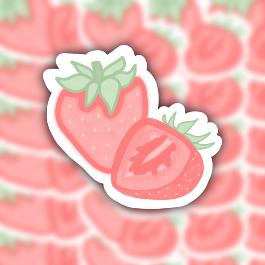 the strawberries waterproof sticker