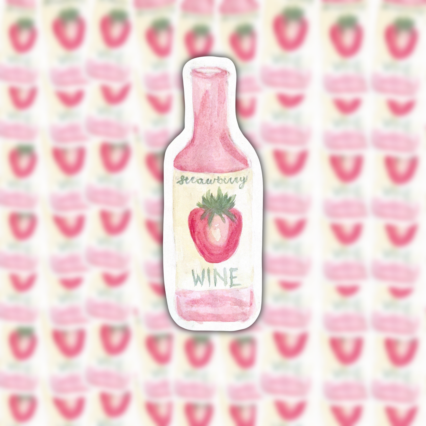 strawberry wine waterproof sticker